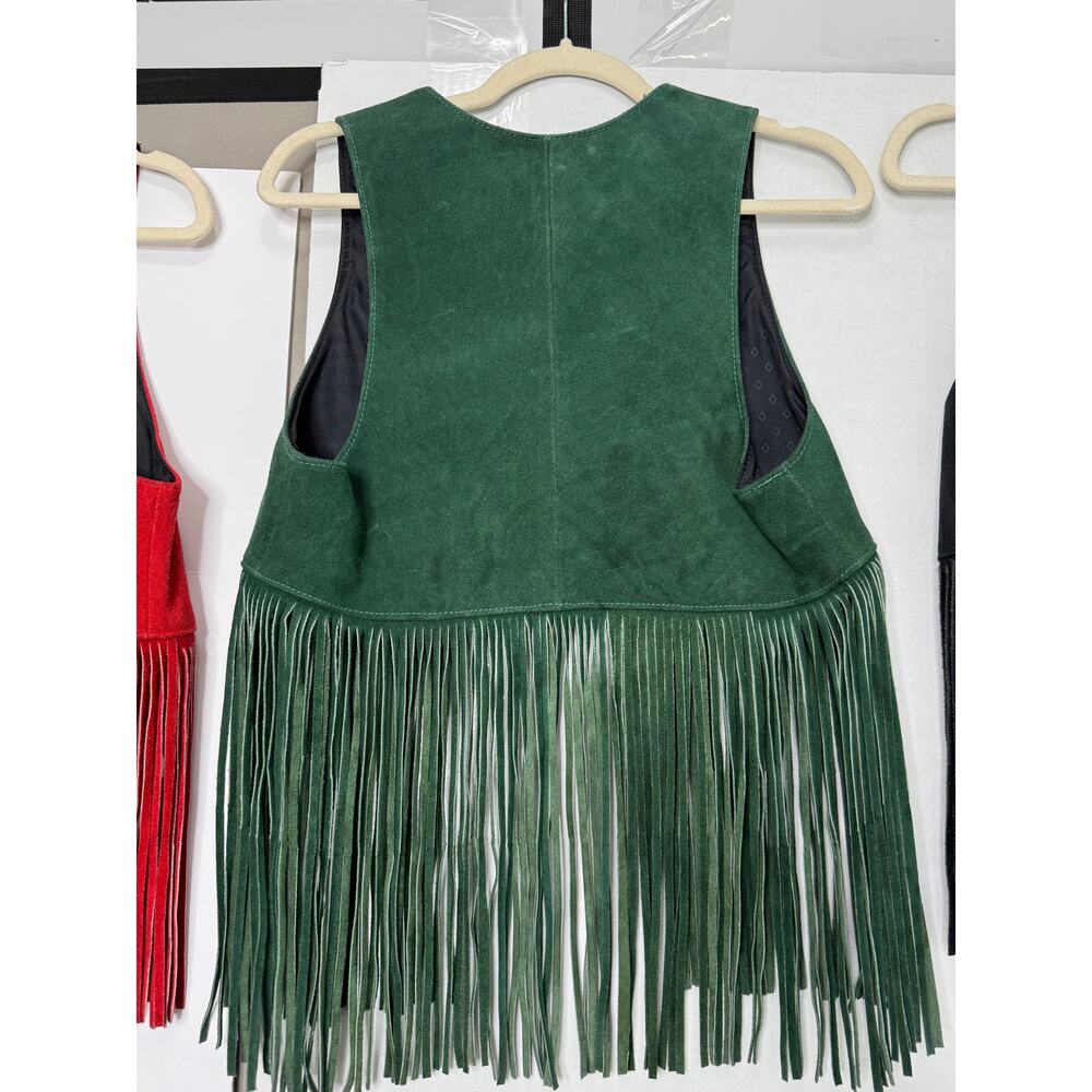 Vintage Lot of 4 Ben Kalton Fringe Leather Shawl Vests Western Rodeo Capelet Mex - Picture 14 of 16